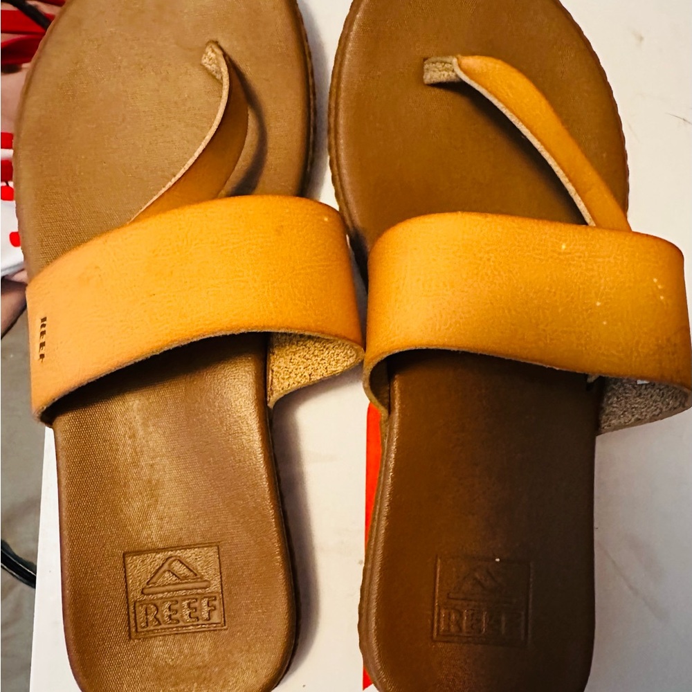Reef Tan Slide Sandals
